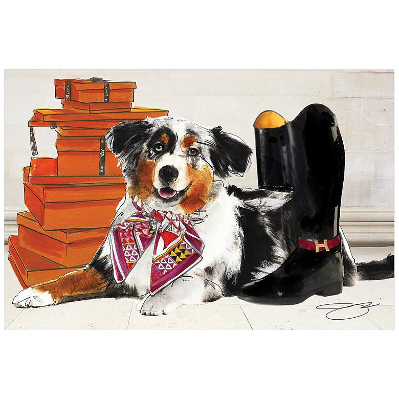 Image 2 Border Collie 27 1/4" Wide Tempered Glass Graphic Wall Art