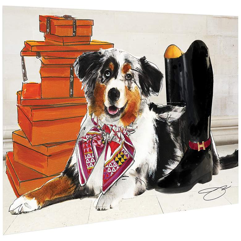 Image 4 Border Collie 27 1/4" Wide Tempered Glass Graphic Wall Art more views