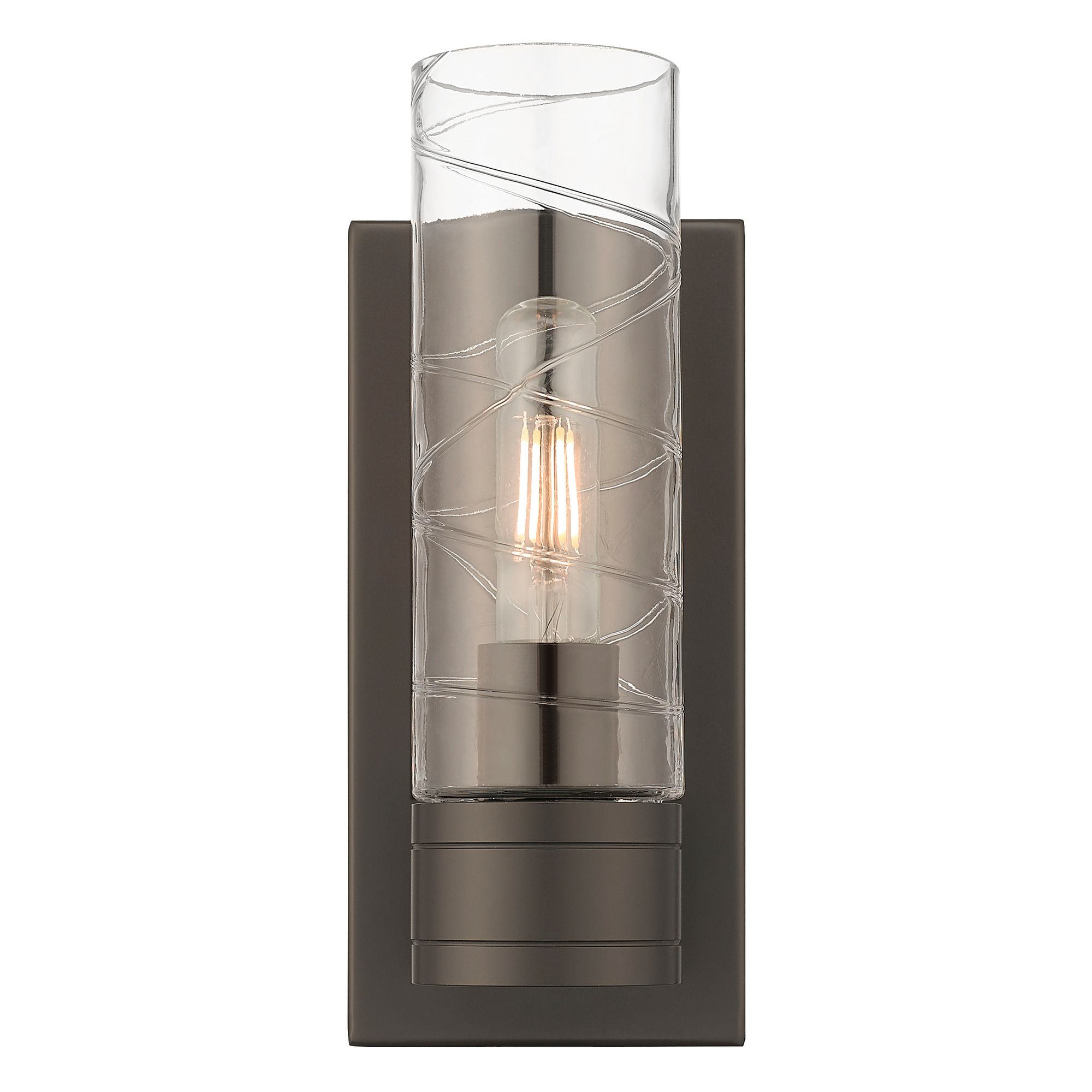 Image 3 Boreas 10 3/4" High Bronze Deco Swirl Glass ADA Wall Sconce more views