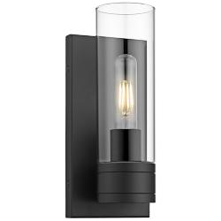 Boreas 10 3/4" High Matte Black with Clear Glass Wall Sconce