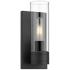 Boreas 10 3/4" High Matte Black with Clear Glass Wall Sconce
