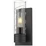1_Boreas 10 3/4"H Matte Black Deco Swirl Glass ADA Wall Sconce