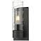 Boreas 10 3/4"H Matte Black Deco Swirl Glass ADA Wall Sconce