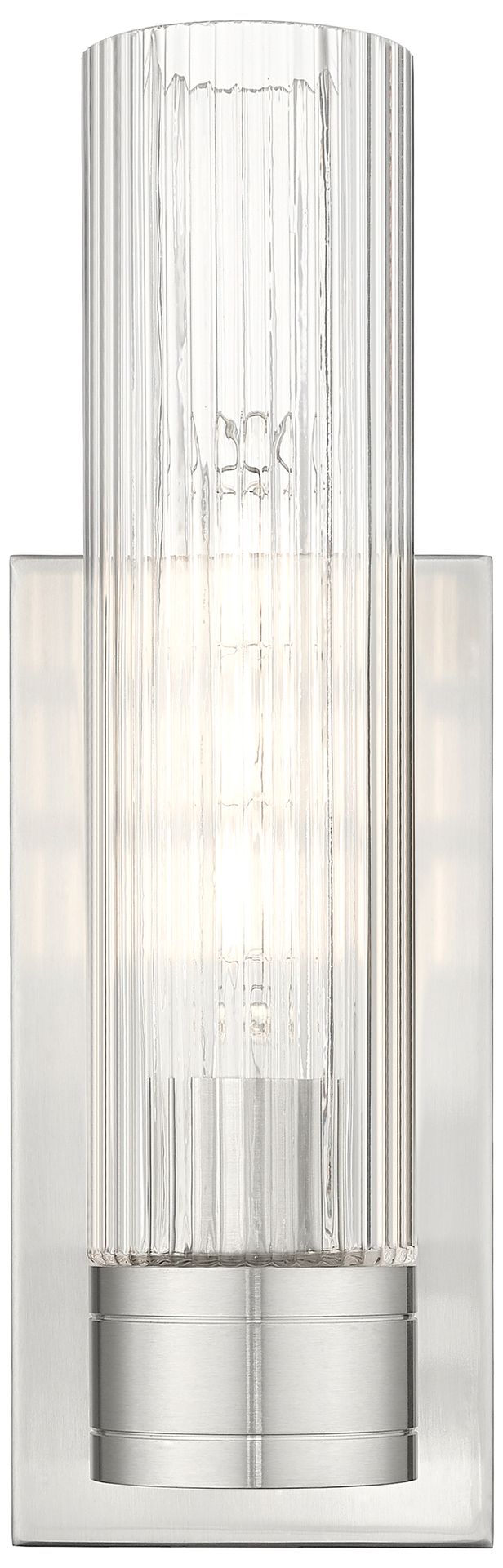 Image 2 Boreas 13 3/4" High Satin Nickel Clear Glass ADA Wall Sconce more views