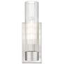 2_Boreas 13 3/4" High Satin Nickel Clear Glass ADA Wall Sconce more views