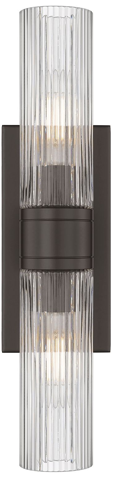 Boreas 18" High Bronze Clear Glass 2-Light ADA Wall Sconce