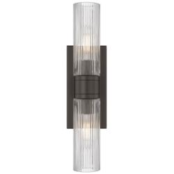 Boreas 18" High Bronze Clear Glass 2-Light ADA Wall Sconce