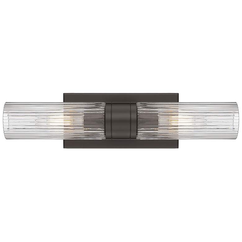 Image 2 Boreas 18" High Bronze Clear Glass 2-Light ADA Wall Sconce more views