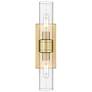 Boreas 18" High Brushed Brass 2-Light Sconce w/ Clear Glass