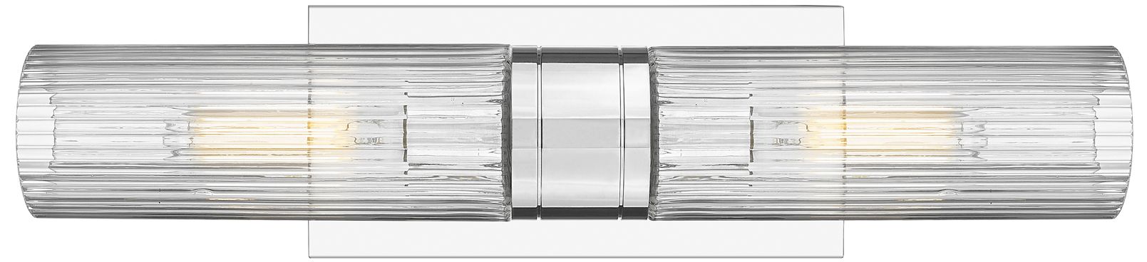 Image 2 Boreas 18" High Chrome 2-Light Sconce w/ Striped Clear Glass more views