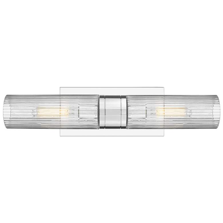 Image 2 Boreas 18" High Chrome 2-Light Sconce w/ Striped Clear Glass more views