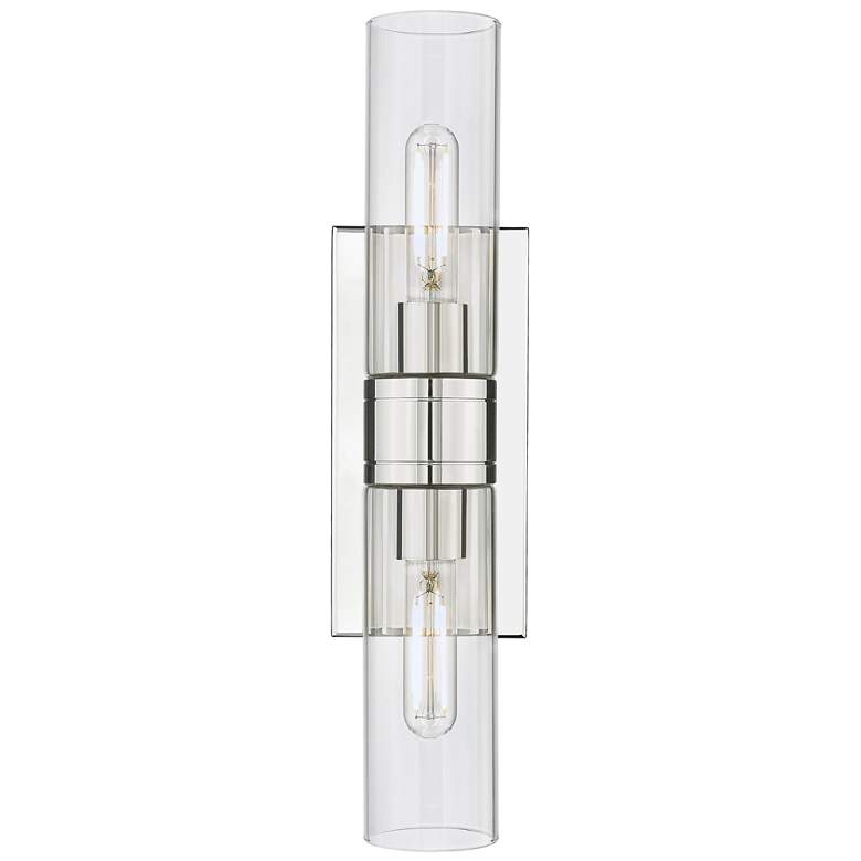 Image 1 Boreas 18"H Polished Nickel 2-Light Sconce with Clear Glass