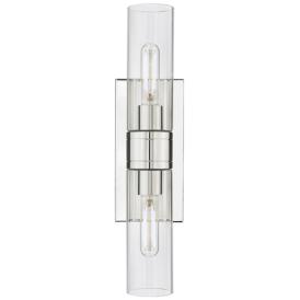 Boreas 18"H Polished Nickel 2-Light Sconce with Clear Glass Boreas 18"H Polished Nickel 2-Light Sconce with Clear Glass