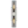 1_Boreas 18"H Polished Nickel Smoke Glass 2-Light Wall Sconce