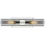 2_Boreas 18"H Polished Nickel Smoke Glass 2-Light Wall Sconce more views