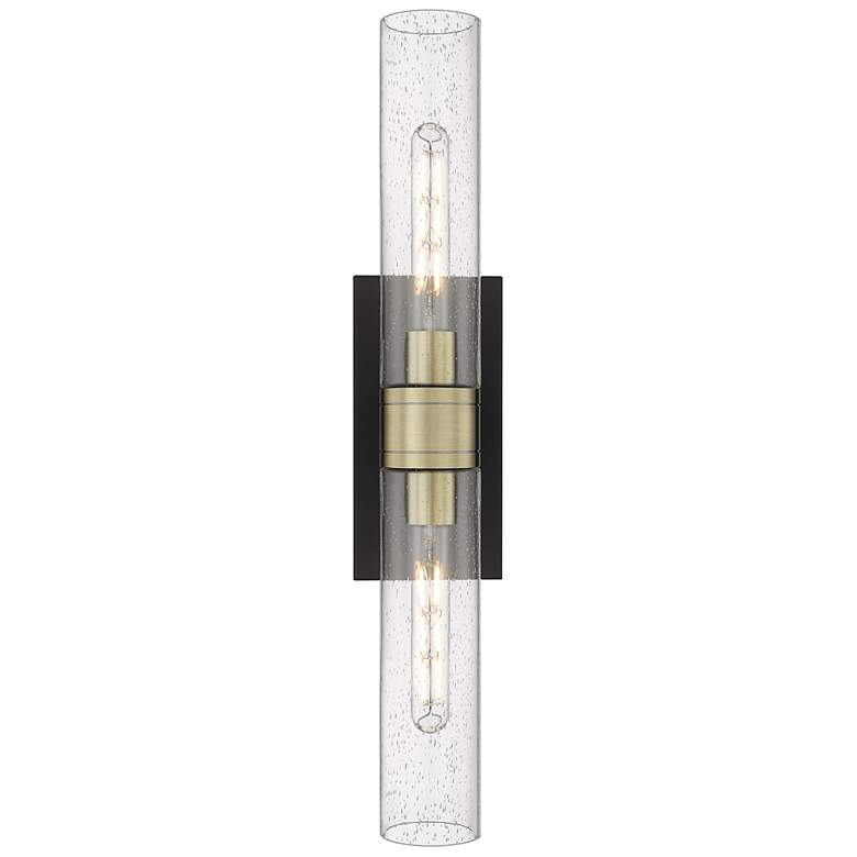 Image 1 Boreas 24" High Black Antique Brass 2-Light Sconce w/ Seedy