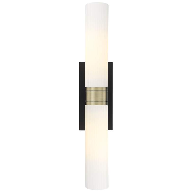 Image 1 Boreas 24" High Black Antique Brass 2-Light Wall Sconce