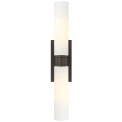 Boreas 24" High Bronze 2-Light Wall Sconce w/ White Shade