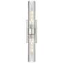 Boreas 24" High Satin Nickel 2-Light Sconce w/ Striped Glass