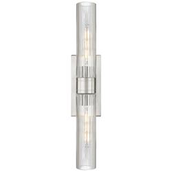 Boreas 24" High Satin Nickel 2-Light Sconce w/ Striped Glass