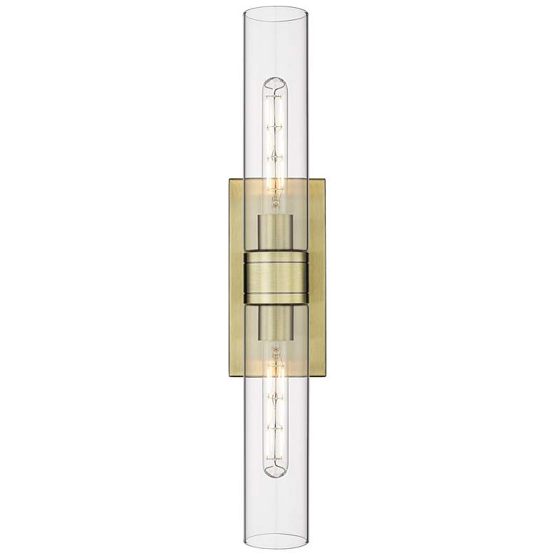 Image 1 Boreas 24"H Antique Brass 2-Light Sconce with Clear Glass
