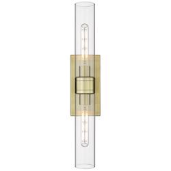 Boreas 24"H Antique Brass 2-Light Sconce with Clear Glass