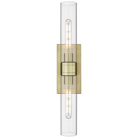 Boreas 24"H Antique Brass 2-Light Sconce with Clear Glass Boreas 24"H Antique Brass 2-Light Sconce with Clear Glass