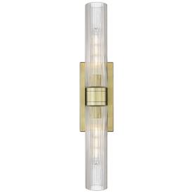 Boreas 24"H Antique Brass 2-Light Sconce with Striped Glass Boreas 24"H Antique Brass 2-Light Sconce with Striped Glass