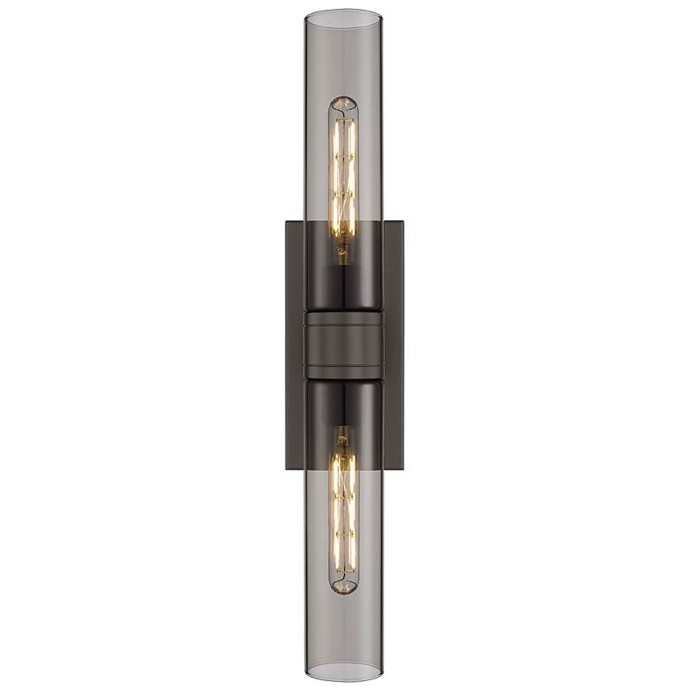 Image 1 Boreas 24"H Oil-Rubbed Bronze Wall Sconce with Smoke Glass
