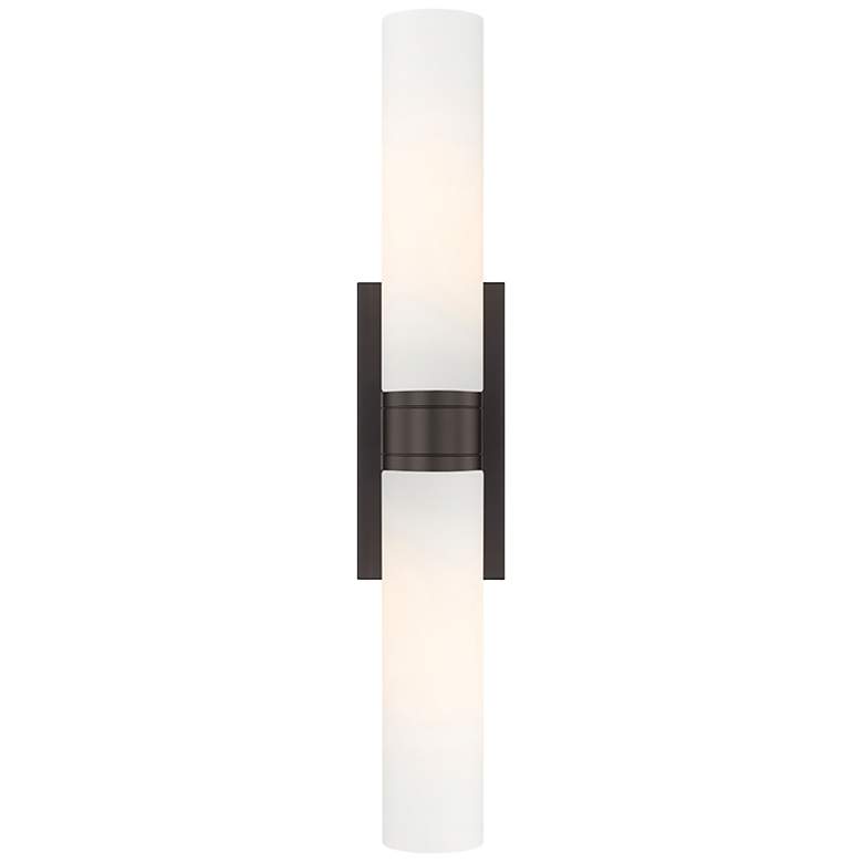 Image 1 Boreas 24"H Oil-Rubbed Bronze Wall Sconce with White Glass