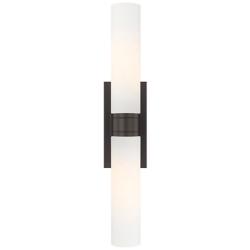 Boreas 24"H Oil-Rubbed Bronze Wall Sconce with White Glass