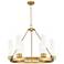 Boreas 29"W 6 Light Brass Chandelier w/ 11" Striped White Shade