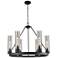 Boreas 29"W 6 Light Matte Black Chandelier With 11" Light Smoke Shade