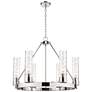 Boreas 29"W 6 Light Nickel Chandelier With 11" Deco Swirl Shade