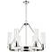 Boreas 29"W 6 Light Nickel Chandelier With 11" Deco Swirl Shade
