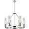 Boreas 29"W 6 Light Nickel Chandelier With 11" Smoke Shade