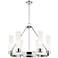 Boreas 29"W 6 Light Nickel Chandelier With 11" Striped White Shade
