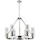 Boreas 29"W 6 Light Nickel Chandelier With 8" Smoke Shade
