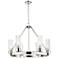 Boreas 29"W 6 Light Nickel Chandelier With 8" Striped Clear Shade