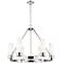 Boreas 29"W 6 Light Nickel Chandelier With 8" Striped White Shade