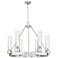 Boreas 29"W 6 Light Satin Nickel Chandelier w/ 11" Striped Clear Shade