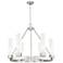 Boreas 29"W 6 Light Satin Nickel Chandelier w/ 11" Striped White Shade