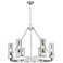 Boreas 29"W 6 Light Satin Nickel Chandelier With 8" Light Smoke Shade