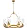 Boreas 29" Wide 6 Light Brushed Brass Chandelier With 8" Seedy Shade