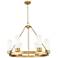 Boreas 29" Wide 6 Light Brushed Brass Chandelier With 8" White Shade