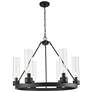 Boreas 29" Wide 6 Light Matte Black Chandelier With 11" Clear Shade
