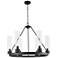 Boreas 29" Wide 6 Light Matte Black Chandelier With 11" Clear Shade