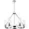 Boreas 29" Wide 6 Light Polished Nickel Chandelier With 8" Seedy Shade