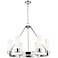 Boreas 29" Wide 6 Light Polished Nickel Chandelier With 8" White Shade