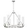 Boreas 29" Wide 6 Light Satin Nickel Chandelier With 11" Clear Shade
